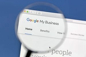 Google My Business in magnifying glass