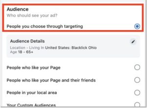 choosing an audience for a facebook post