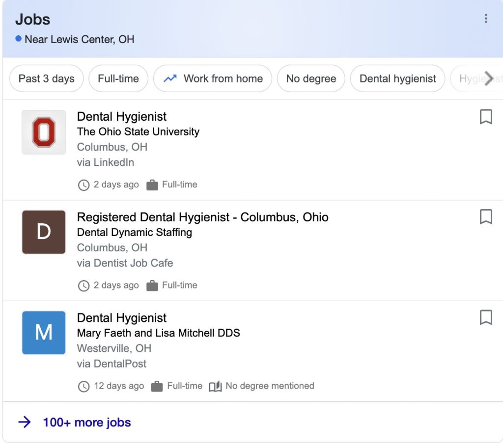 Google Jobs page