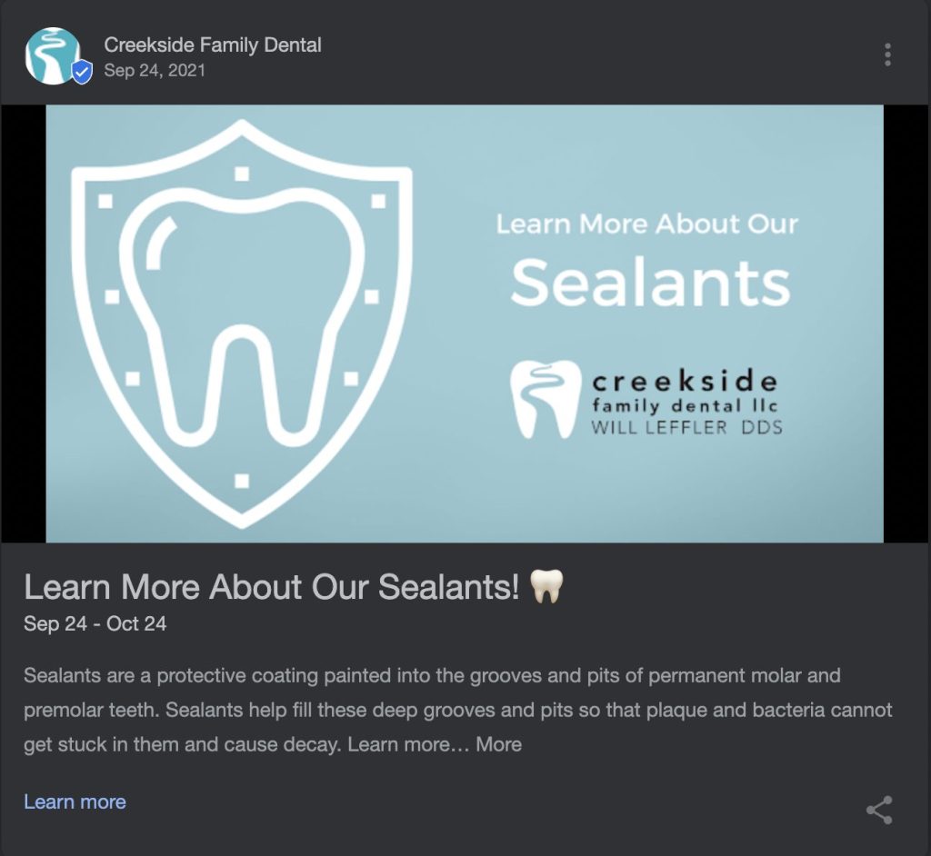 Example of Blog post Encouraging Readers to Learn More about Sealants